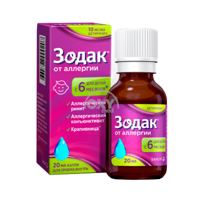 product-Og'iz orqali yuborish uchun Zodak tomchilari 10 mg / ml 20 ml